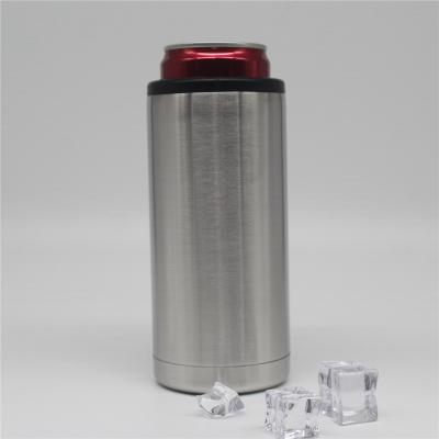 China Cooler 3 in 1 Sublimation Box Stand Cooler 12oz Stainless Steel Lean Double Walled Insulated Cola Beer Can Cooler for sale