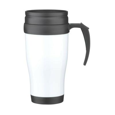 China 450ml Custom Viable Translucent Plastic Travel Tumbler 14 oz TRAVEL MUG WITH HANDLE Thermos Travel Mug for sale