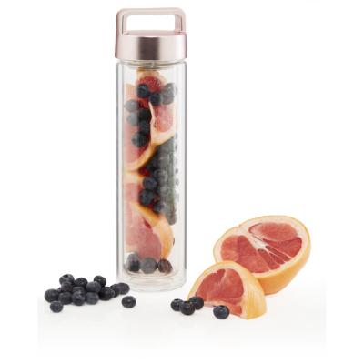 China Bamboo Tea Infuser Borosilicate Glass Fruit Infuser Water Bottle Glass Tea Infuser Viable Glass Lid Bottles And Cups for sale