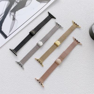 China Fashion Slim Stainless Steel Watch Bands Women Strap Stainless Steel Bands For Apple Watch Se 4 5 6 40/44mm Metal Strap For iWatch Series 1 2 3 38/42mm for sale