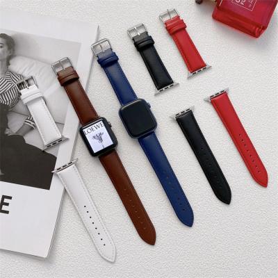 China Fashion Leather Watch Bands Women Slim Leather Wrist Strap Strap Band For Apple Watch 7 6 5 4 3 2 45mm 41mm 38mm 42mm for sale