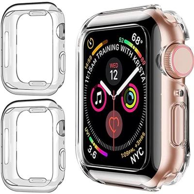 China Shockproof/Dustproof Case 360 ​​Full Coverage TPU For Apple Watch Series Se 1 2 3 4 5 6 7 For Apple iWatch Screen Protector for sale