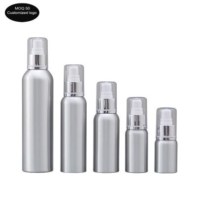 Chine free shipping 30ml 50ml 100ml 120ml 150m 250ml aluminium white pump Bottle Refillable Empty lotion Bottles for Cosmetic à vendre