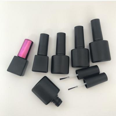 China 5ml 8ml10ml colorful square round black nail polish bottle glue glass bottles chemical makeup sub-bottle for sale