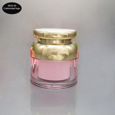 China 30g 50g Cosmetic Container Cosmetic Cream Jar Cream Pot Makeup Sample Jars Empty Golden Beauty Cream Container à venda