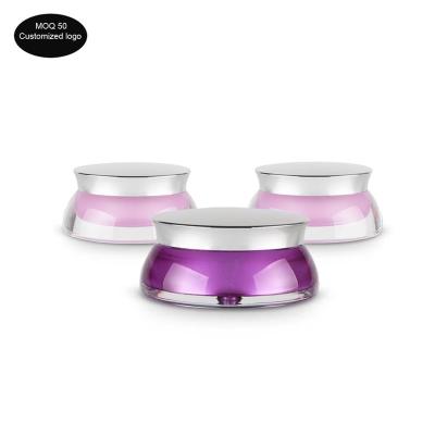 China 15g 30g UFO Acrylic Jar Top Grade Cosmetic Cream Jar Acrylic Cosmetic Jars For Cosmetic Packaging Pink And Purple Colors à venda