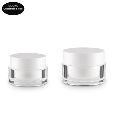 China 30g 50g Empty Cosmetic Pack For Eye Cosmetic Cream Jar Travel Cream Box Transparent Acrylic Jar Refillable Bottle à venda