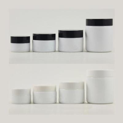 China 15g 30g 50g 100g original all white ceramics jade glass cosmetic containers cream jar eye for cosmetic packaging à venda