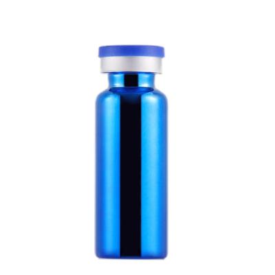 China Diameter 22mm 20ml Blue Glass Lotion Bottle Hyaluronic Acid Essence Stock Solution Ampoule, Bayonet Vial for sale