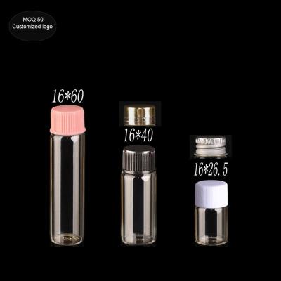 China Free Shipping 2ml 4ml 6ml Mini Clear Glass Bottle With Wooden Cap With Metal Plastic Stopper For Packagin for sale