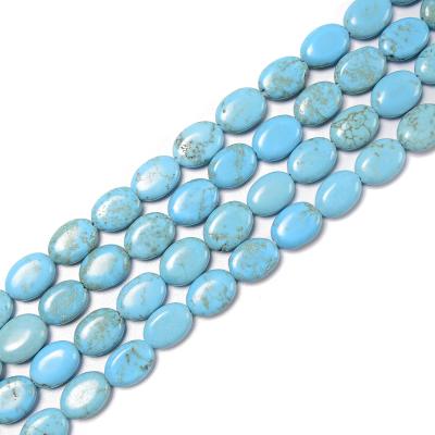 China DIY decoration; Strap; Necklace ; Earring etc sell beads loose size 10x14mm Hot Blue Oval Shape Gemstone Turquoise For Jewelry Making for sale