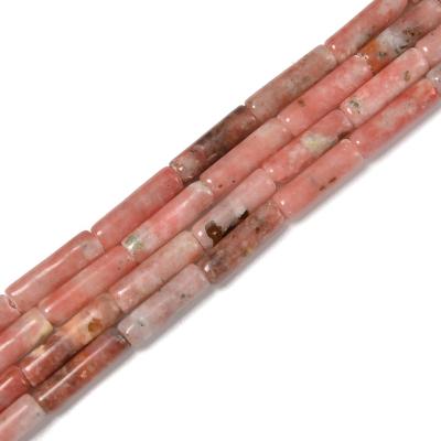 China DIY decoration; Strap; Necklace ; Earring Etc Loose Gemstone Beads 4x13mm Plum Blossom Jasper Cylinder Tube for jewelry making for sale