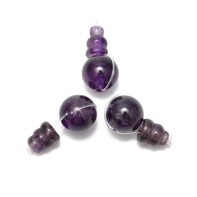 China DIY decoration; Strap; Necklace ; Guru Beads Three Holes Earring Amethyst T-Beads etc. 10mm sold by best set for mala making stone Guru Beads Wholesale for sale