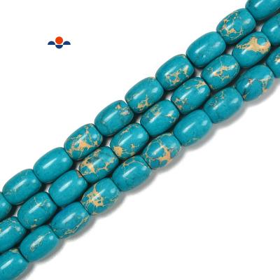 China DIY decoration; Strap; Necklace ; The pleasant blue green sea of ​​the earring etc. 10x14mm Drop Jasper Barrel Shape Gemstone Loose Beads For Jewelry Making for sale