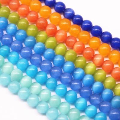 China DIY decoration; Strap; Necklace ; Earring Etc Multi Color Cat Eye Smooth Round Gemstone 4~12mm loose beads natural cat eye gemstone cat eye beads for sale