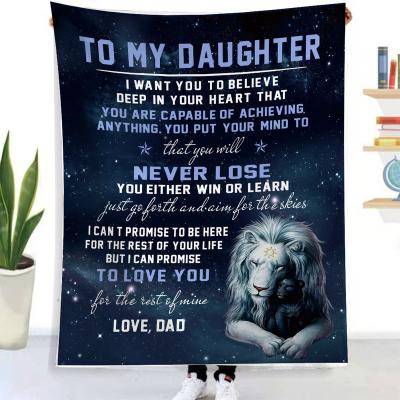 China Anti Dust Mite Flannel Blanket Love Letter Printed Blanket Personalized Super Soft Warm Blanket For Birthday Gift for sale