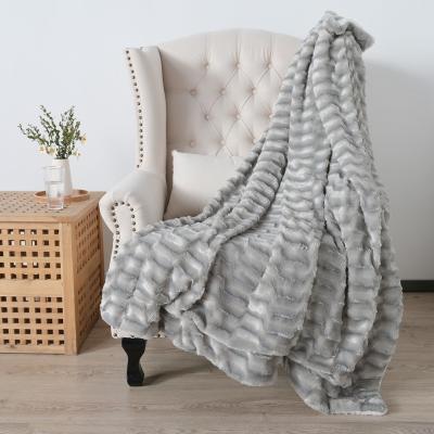 China Anti-Static Flannel And Fleece Super Soft White Pv Plush Blanket For Winter for sale