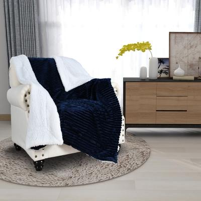 China Anti-Static Hot Sale Double Layers Warm Winter Sherpa Wheat Ears Flannel Blanket for sale