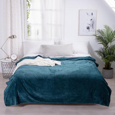 China Anti Dust Mite Double layer thickened wheat spike jacquard flannel blanket air conditioner quilt comfortable soft blanket custom bed blankets for sale