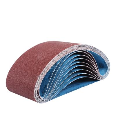 China Hot Sale 75*457mm High Efficiency Quartz Sand Belt Flat Abrasive Resistant Pyramid Ceramic Sand Grinding Belt Aluminum Oxide Sand Belt for sale