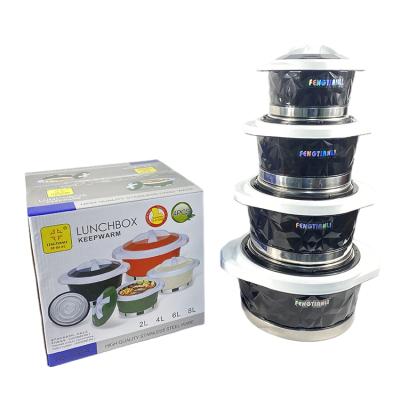 China Sustainable 4 Pcs Set Food Keep 2l 4l 6l 8l Dining Table Hot Food Keep Fresh Casserole Container for sale