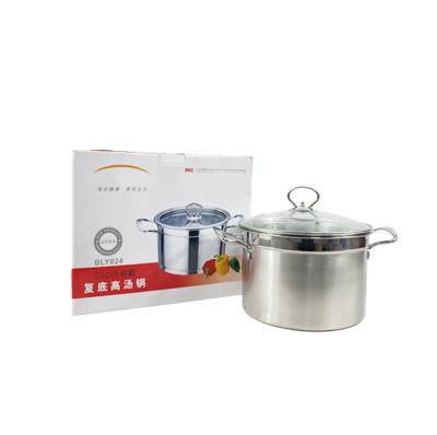 China European style kitchen 24cm stainless thickened soup pot high quality home cooking soup and common pots for sale