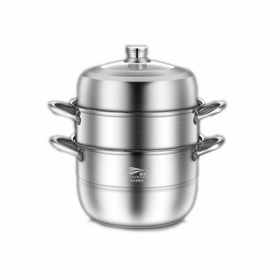 China Multifunctional European style three-layer stainless steel steamer cookware steamer pot viable for sale