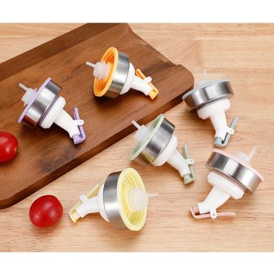 China Non Spill Pourer Flip Top Beer Cap Unique Wine Olive Oil Sprayer Liquor Dispenser Bottle Cap for sale