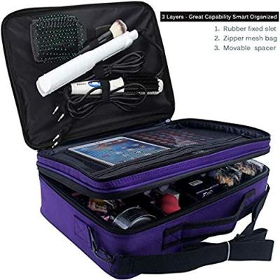 China Professional Dustproof Shockproof Waterproof Portable Storage Bag Makeup Train Cases Travel Makeup Bag Cosmetic Cases Organizer. for sale