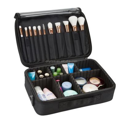 China Professional Aluminum Makeup Brush Bag 3 Layers Cosmetic Organizer Artist Kit for sale