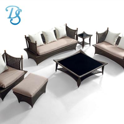 China New design modern garden set good quality patio rattan garden sofa set natural color wiker garden table and chair for sale