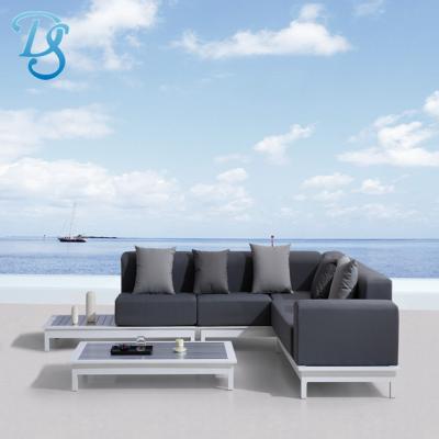 China Modern Patio Hot Selling Outdoor Fabric Sofa Set Aluminum Sofa Set for sale