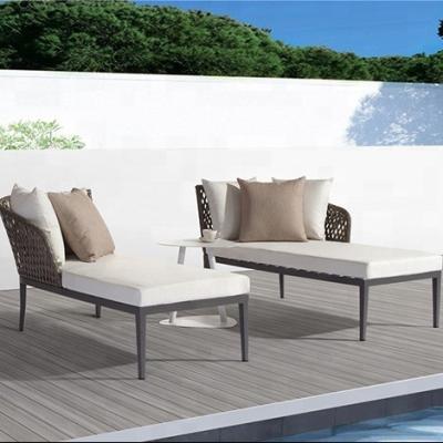 China Modern Aluminum Plastic Outdoor Sun Sofa Rattan Sofa Chair Water Proof Good Quality Hand Made Weaving Daybed for sale