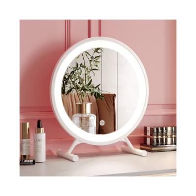 China Durable wholesale touch screen defogging illuminated three color control smart led makeup hanging wall mirror With frame for sale