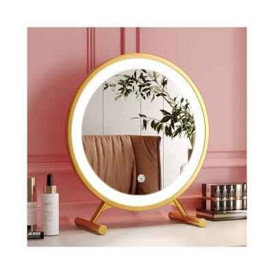 China Durable High quality smart desktop led cosmetic mirror with fill light LED light touch Dimmable light makeup mirror for sale