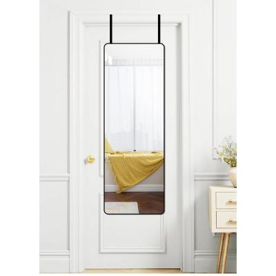 China Durable Factory Wholesale Minimalist Aluminum Alloy Frame Decorative Bedroom Full Length Hanging Wall Door Mirror miroir spiegel for sale