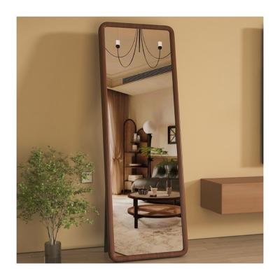 China Durable Full Length Wooden Floor Standing Mirror Dressing DIY Makeup Mirror Decorative Wooden Frame Living Room Home Decor Mirror for sale