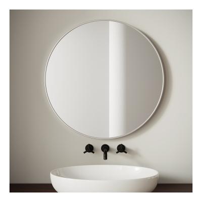 China Minimalist Nordic Minimalist Bathroom Mirror Household Wall Hanging Circular Mirror Aluminum Alloy Round Cosmetic Mirrors for sale