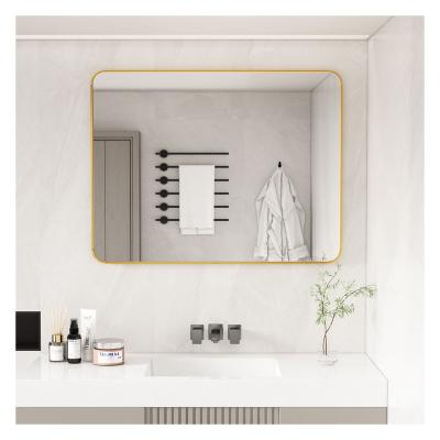 China Minimalist Best Selling Hotel Bathroom Vanity Mirror Large Square Metal Aluminium Alloy Wall Full Modern Bathroom Framed Wall Mirrors for sale