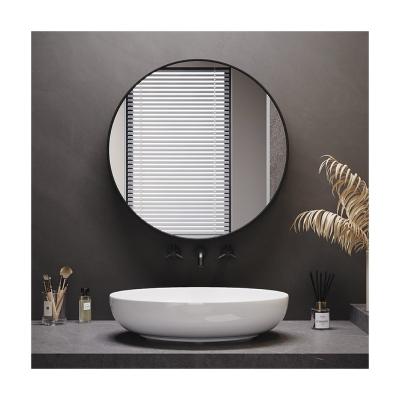 China Modern Modern luxury Gold Black Round Wall Mounted Bathroom Livingroom Bedroom Aluminum Alloy Frame Home Decor Mirror for sale