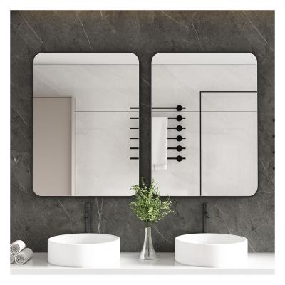 China Easy-clean Manufacture Customized Hotel Square Large Black Gold Coating Metal Aluminium Alloy Wall Full Modern Bathroom Mirrors for sale