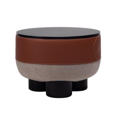 China Modern Round Ottoman Footstool Storage Ottoman Upholstered Ottoman Stool With Storage Seat Tray Top Coffee Table Function for sale