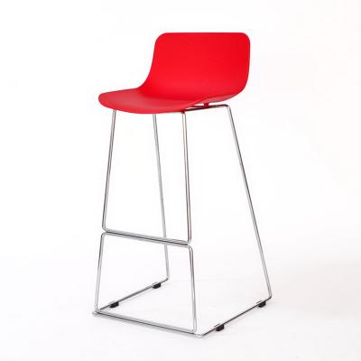 China Height Scandinavian Modern Bar Stools Counter Seat Metal Armless Plastic Leg Barstools for sale