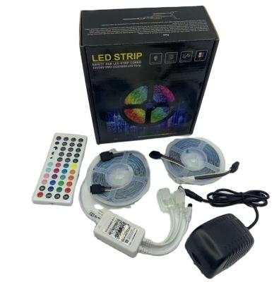 China Theme Park 10m 3528 RGB Remote Indoor APP BT Music Full Set 44keys LED Strip Light for sale