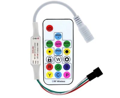 China Dream Color Led Hot Sale DC5-24V WS2811 WS2812b 16703 1903 Wireless Remote Strip Lighting RF LED Mini Controller Cheap for sale