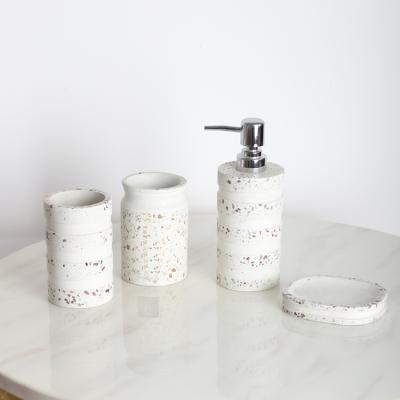 China Decorative Modern Luxury Design Choice Gift Item Viable Top Popular Hotel Matte Terrazzo Floor Modern Luxury Bathroom Set For Home Decor for sale