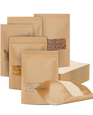 China Food Window Kraft Paper Bag In Customized Size With Sealing for sale