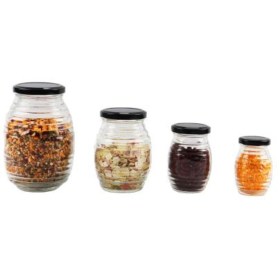 China 150ml 200ml 300ml 750ml Small Empty Heatable Kitchen Storage Glass Jam Airtight Jar With For Pickles for sale