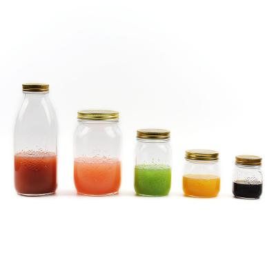 China Cheap personal care 150ml 300ml 500ml 1000ml glass jars with metal lid for food storage for sale