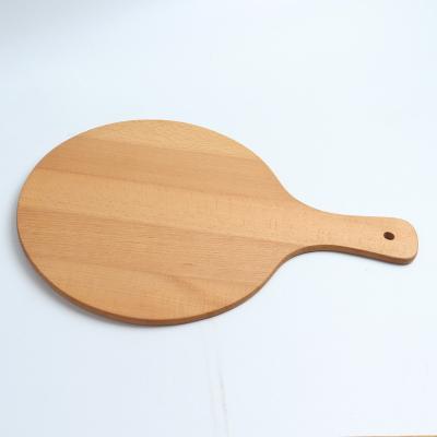 China Beech Wood CLASSIC Round Cutting Board with Handle Pizza Serving Boards for Cheese Fruit Meat Vegetable for sale